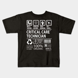 Critical Care Technician T Shirt - MultiTasking Certified Job Gift Item Tee Kids T-Shirt